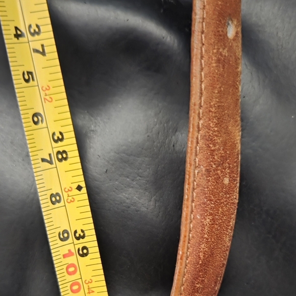 Coach 100% Tan Leather Belt with Brass Buckle 7 Adjustable Loops - Picture 7 of 10